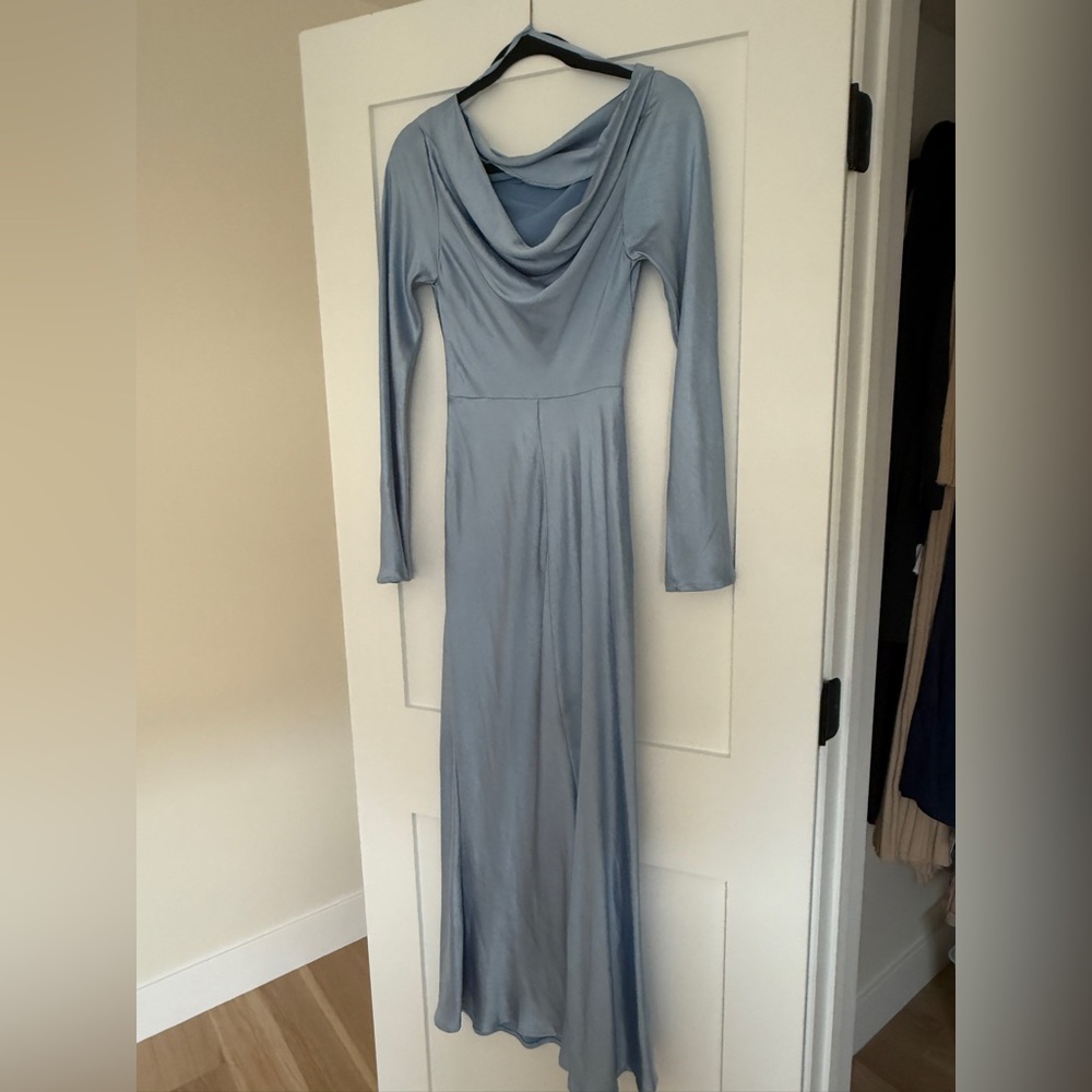 Selfie Leslie Light Blue Long Sleeve Dress